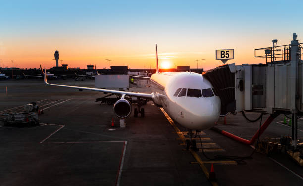 istock Airport terminal at sunrise 1396786044