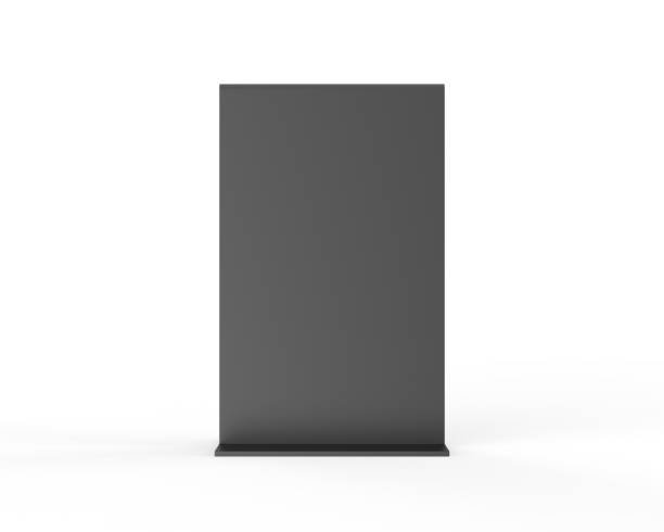 istock Plastic and acrylic table talker, promotional upright menu table tent sign holder, table menu card display stand picture frame for mock up and template design. 3d render illustration. 1396788357