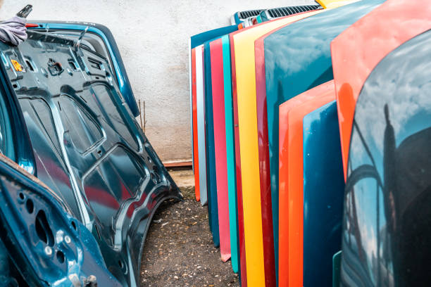 car parts at the scrap yard.