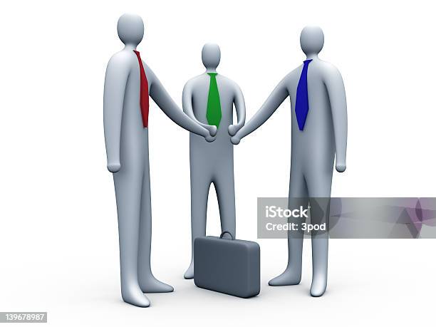 Business Link2 Stockfoto und mehr Bilder von Drei Personen - Drei Personen, Einheitlichkeit, Illustration