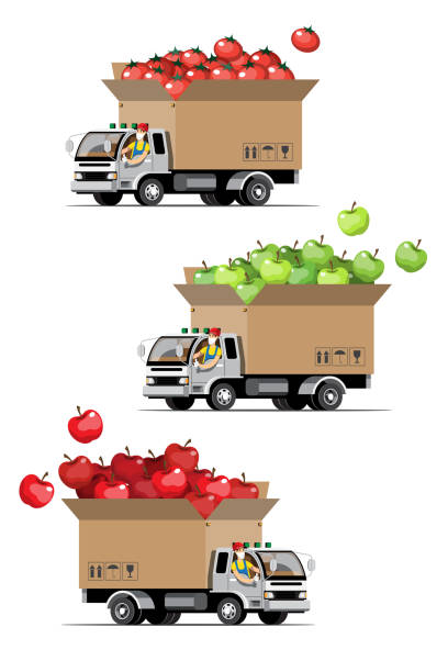 istock Big isolated vehicle vector colorful icons, flat illustrations of delivery by van through GPS tracking location. delivery vehicle, goods and  food delivery, instant delivery, online delivery. 1396790332