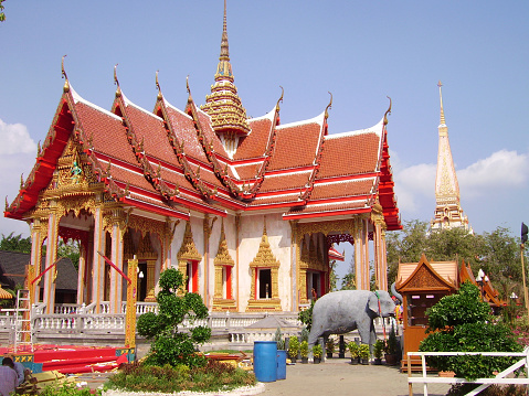 Wat Chalong, or formally Wat Chaiyathararam, the most important temple in Phuket island, Thailand