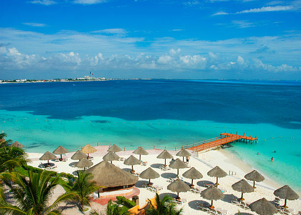 Paradise in Cancun Taken in Cancun, Mexico, from a resort. cancun photos stock pictures, royalty-free photos & images