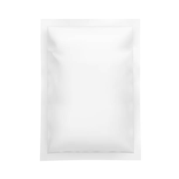istock Realistic blank sachet mockup for food, cosmetic and hygiene. 1396795225