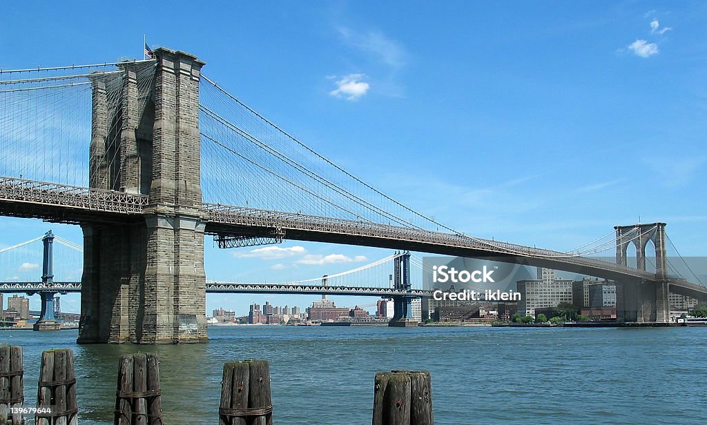 Brooklyn e Manhattan Bridges - Royalty-free Ao Ar Livre Foto de stock