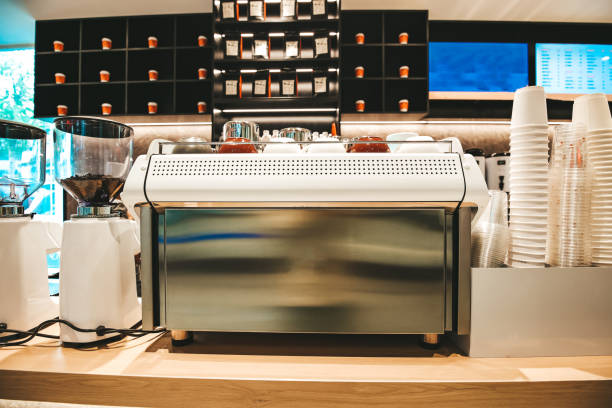 istock Close up of coffee machine 1396802036