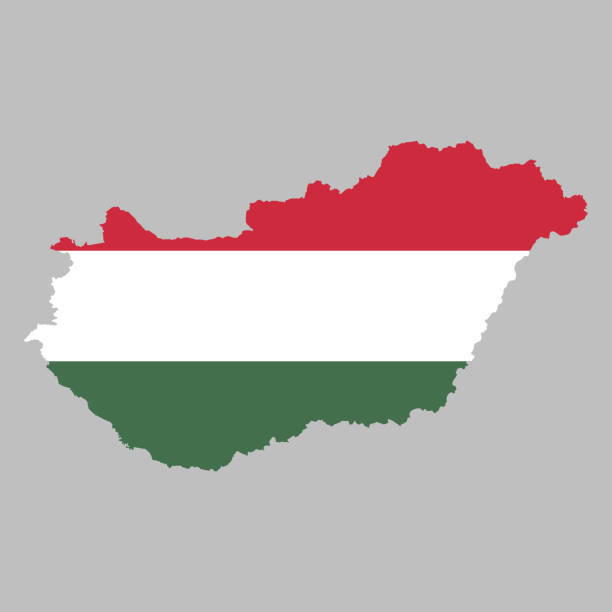 illustrazioni stock, clip art, cartoni animati e icone di tendenza di bandiera dell'ungheria all'interno dei confini della mappa - hungarian flag