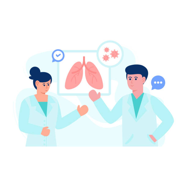 pulmonoligist - practitioners stock illustrations