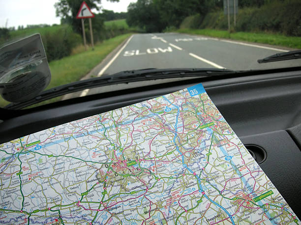 navigating the roads stock photo