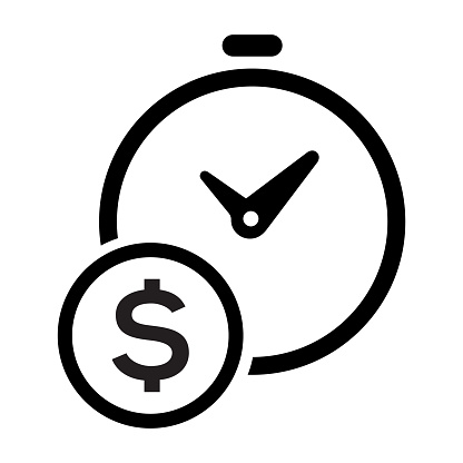 Business capability, business management, money and time relation icon, eps source file