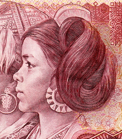 Portrait of a Dong Tribe Young Girl Pattern Design ​on RMB CHINA YUAN Banknote