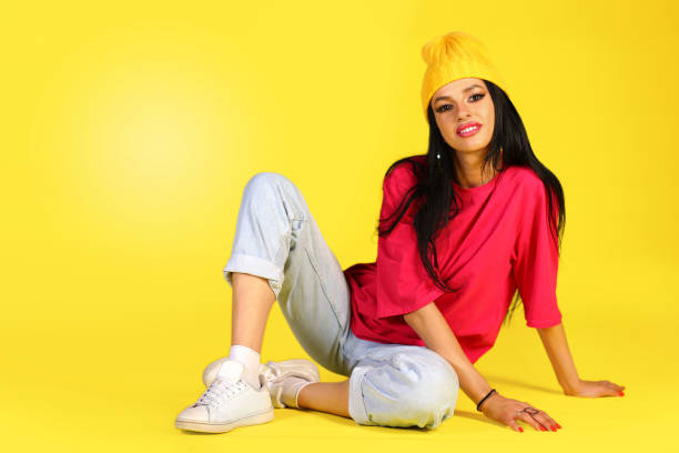 istock Girl in a casual style clothes 1396817297