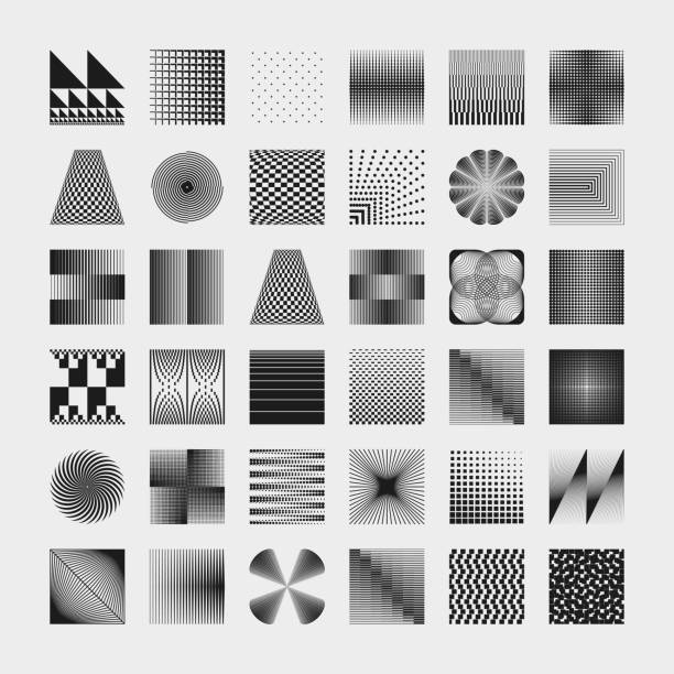 Abstract Vector Symbols Graphics Set With Random Effect Inspired by Brutalist Aesthetics Style vector art illustration
