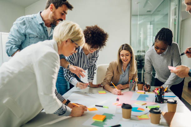 istock Multiracial business team on a meeting in a modern bright office 1396818243