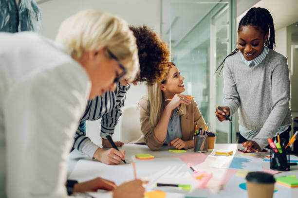 istock Multiracial business team on a meeting in a modern bright office 1396818244