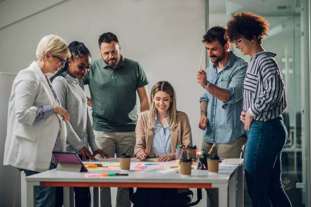 istock Multiracial business team on a meeting in a modern bright office 1396818344