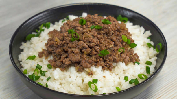 Korean ground beef and rice bowls