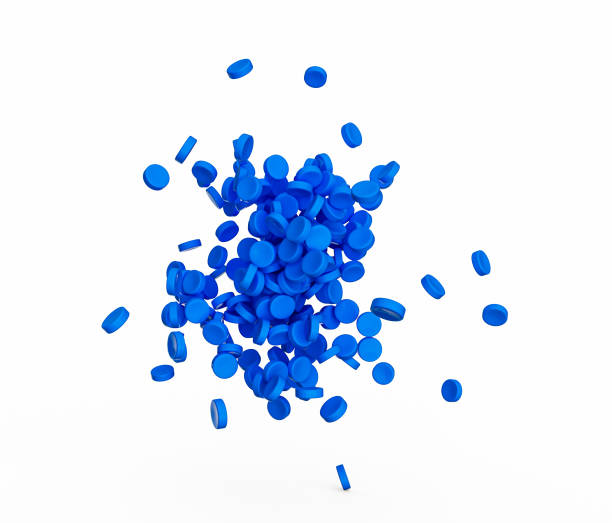 istock Blue granules of polypropylene, polyamide. Background. Plastic and polymer industry. Microplastic 3d illustration 1396821623