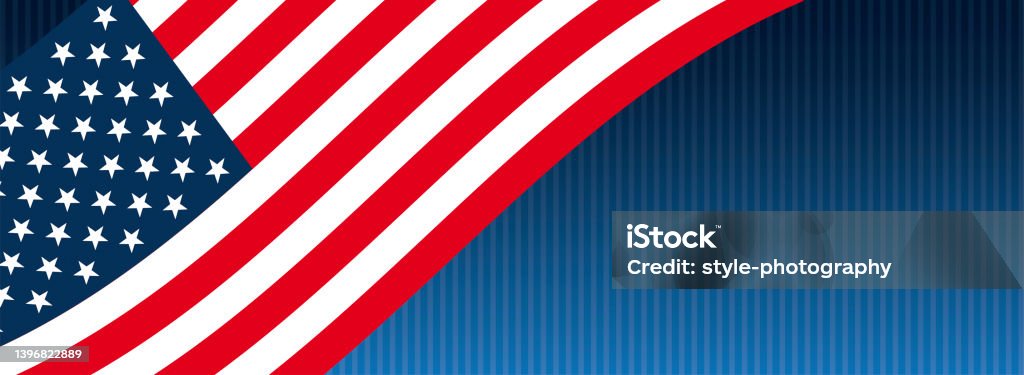 Flag Header Header Usa Flag Blue Header Background Stock Illustration - Download ...