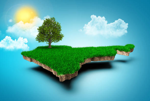 istock Cameroon Map, Realistic 3D Map of Cameroon Clouds Tree sun rays on bright blue Sky 3d illustration 1396823133