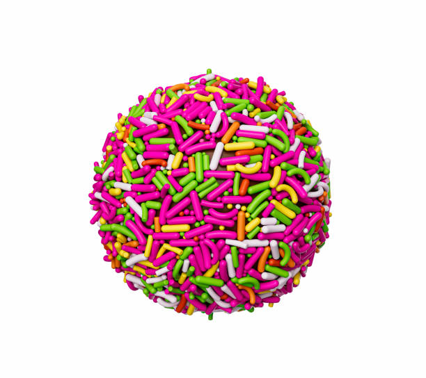 sprinkle coated chocolate ball. Delicious candy. Isolated background. 3d illustration