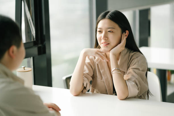 istock Lesbian couples talk face to face 1396824918