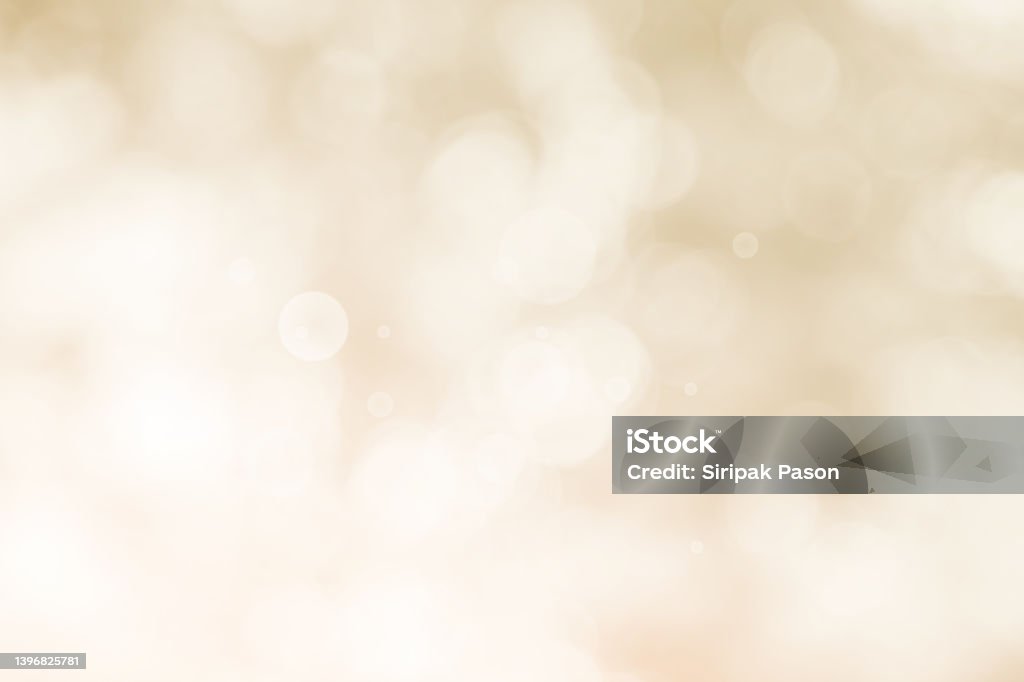 Abstract blurry cream color for background, Blur festival lights outdoor celebration and white bokeh focus texture decorative design elegant for winner. Backgrounds Stock Photo