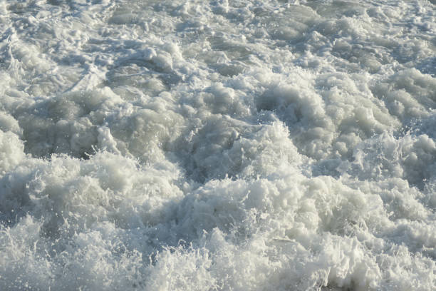 istock Rough waves sea with white foam entering with force at sunset 1396827204