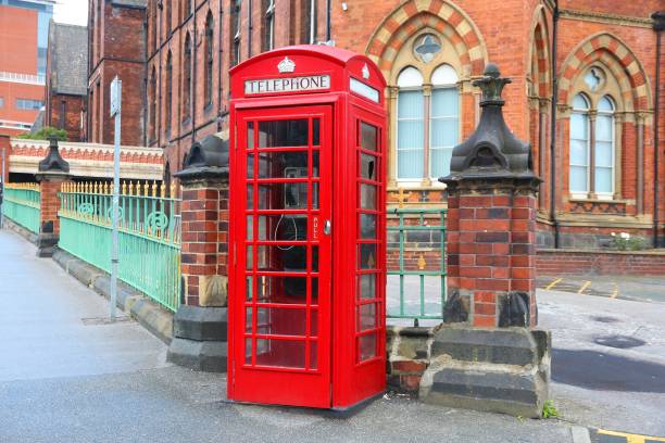 istock Red telephone in Leeds, UK 1396835026
