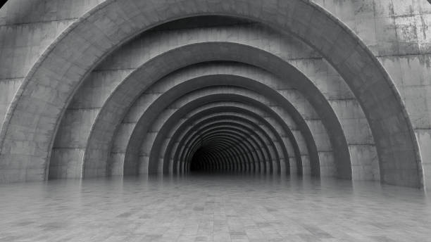 Tunnel Made of Concrete. 3D Render