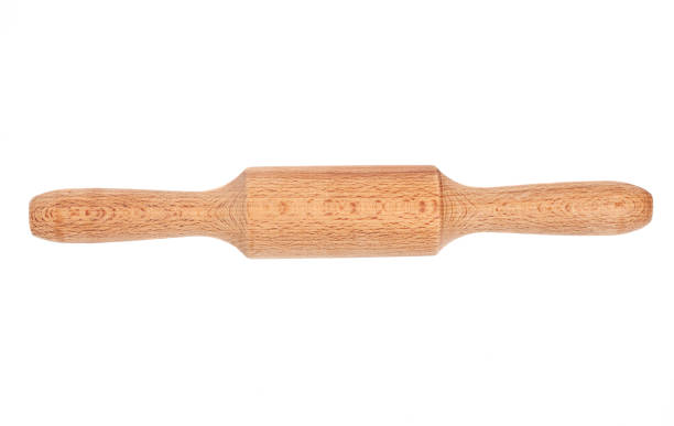 istock Wooden rolling pin isolated on white background. Rolling pin for cooking concept 1396835956