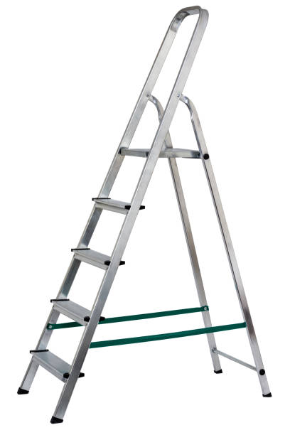 escalera de tijera - escaleras de aluminio fotografías e imágenes de stock