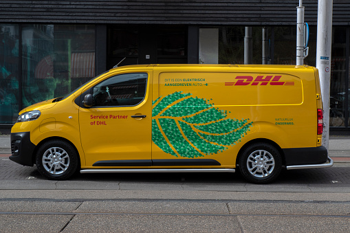 DHL Company Van At Amsterdam The Netherlands 28-3-2022