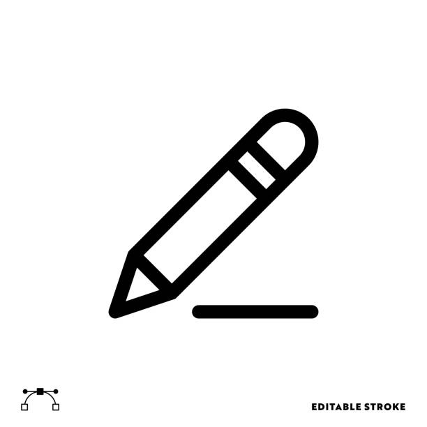 stockillustraties, clipart, cartoons en iconen met edit line icon design with editable stroke. suitable for web page, mobile app, ui, ux and gui design. - potlood