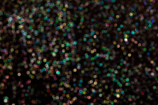 glitter wallpaper, abstract glitter background with circles, modern design overlay with sparkling glitters. Black background glitter sparkles with shiny effect