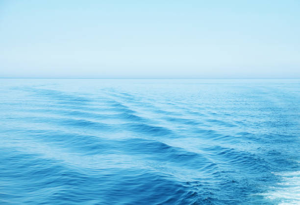 bright blue wave pattern, background material - deniz seviyesi stok fotoğraflar ve resimler
