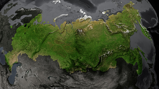 Eastern Europe. 3D illustration with detailed planet surface. 3D model of planet created and rendered in Cheetah3D software, 9 Mar 2017. Some layers of planet surface use textures furnished by NASA, Blue Marble collection: http://visibleearth.nasa.gov/view_cat.php?categoryID=1484