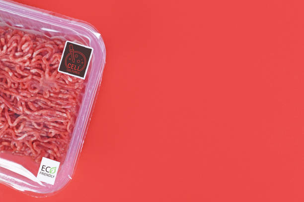 conceito de carne cultivada em laboratório de células para carne produzida em in vitro artificial - heathy food - fotografias e filmes do acervo