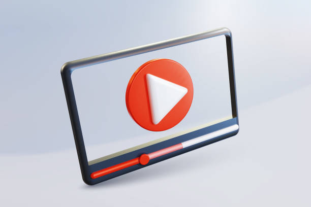 istock Minimal video player or media player interface in perspective view, social media concept. Realistic 3D vector illustration 1396846905