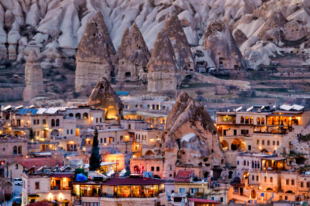 Goreme View of Göreme, Cappadocia , Turkey nevsehir stock pictures, royalty-free photos & images