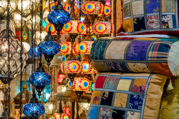 istock Hanging mosaic lamp and cushions 1396849184