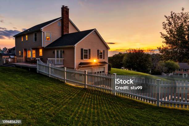 Colonial House Stock Photo - Download Image Now - Residential Building, Domestic Life, House