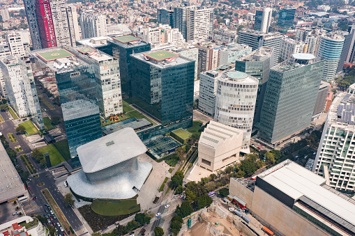 Aerial view of the Soumaya Museum, Mexico City, Mexico