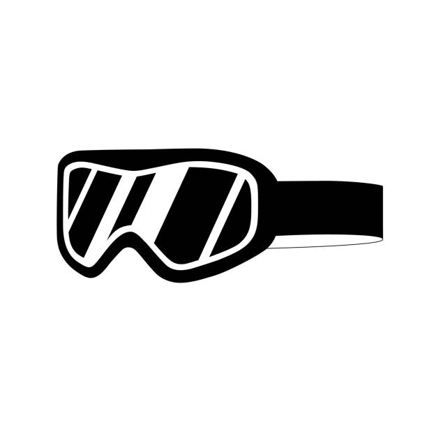 Snowboard goggles isolated on white background. Tourist and sports equipment. Snowboard goggles isolated on white background. Flat vector illustration. Tourist and sports equipment. ski goggles stock illustrations