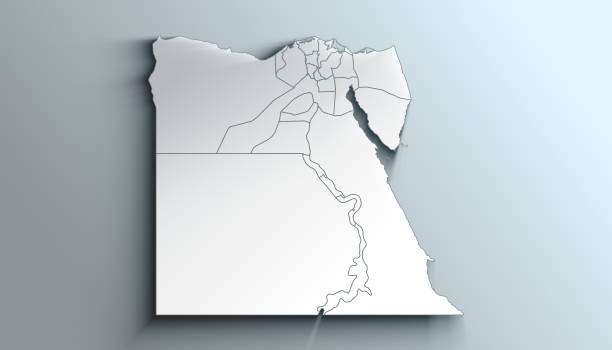 istock Modern Colorful Map of Egypt with Governorates With Shadow 1396865359