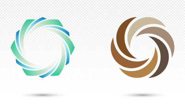 ilustrações, clipart, desenhos animados e ícones de ícone do logotipo do logotipo do padrão do redemoinho do vetor isolado - aperture