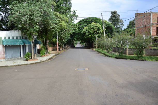 istock Empty streets in Puerto Iguazu Argentina. 1396867465