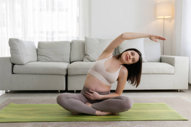 istock Yoga for pregnant concept. 1396867470