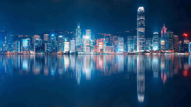 istock Hong Kong city by night, China 1396868309