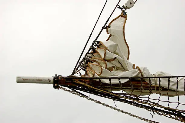 Bow of tallship and sails